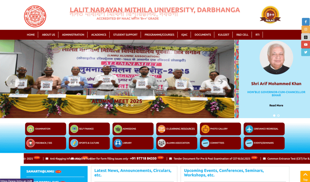 LNMU UG 2nd Semester Exam Form 2024-28